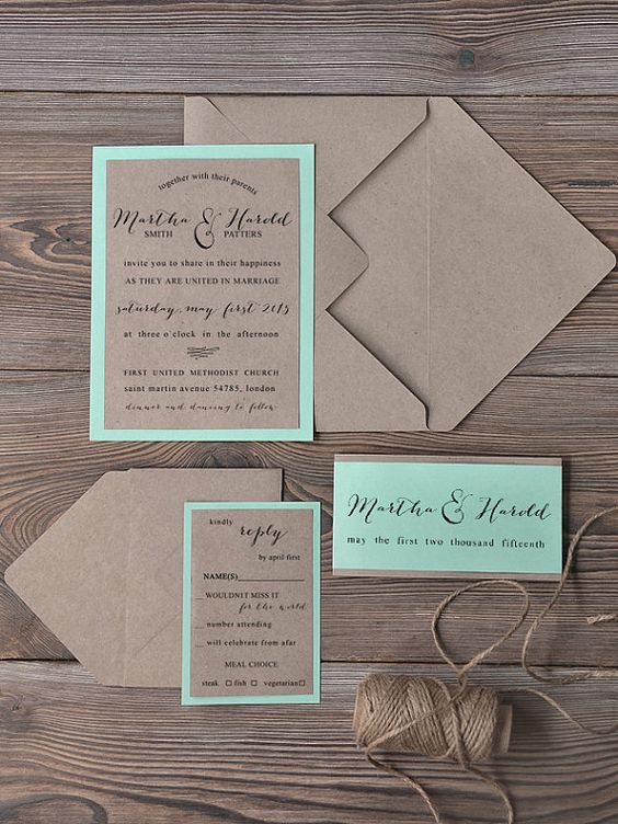 Rustic Recycling Eco Kraft Paper Wedding Invitation