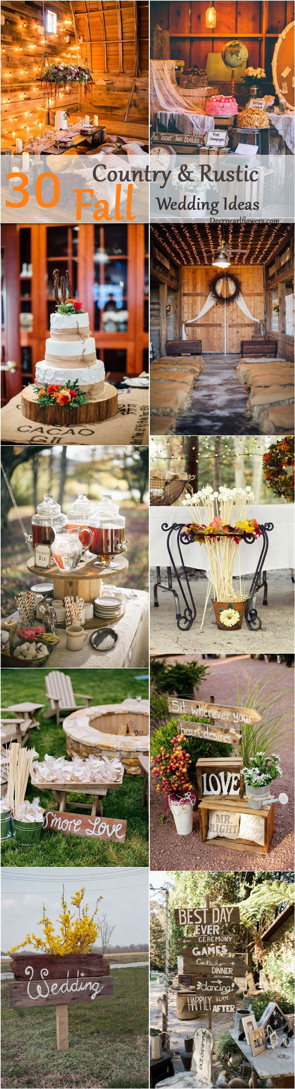 Rustic country wedding ideas - fall wedding decor ideas