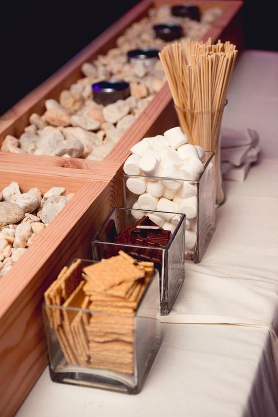 30 Trendy Wedding S'more, Cookies & Milk Bar Ideas 20 S'more wedding bar