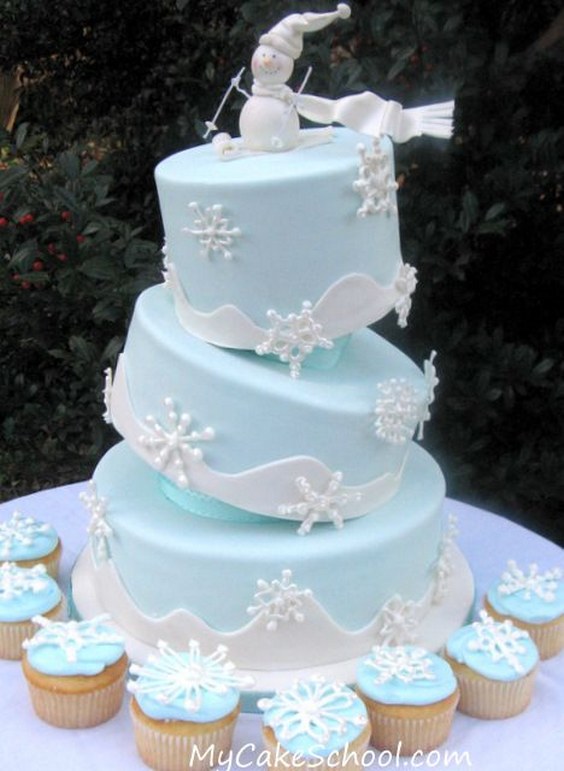 Snow Topsy Turvy Wedding Cake