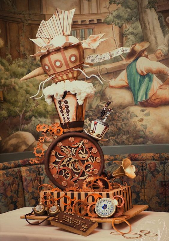 20 Creative Topsy Turvy Wedding Cake Ideas 16 Steampunk Wedding Cakes
