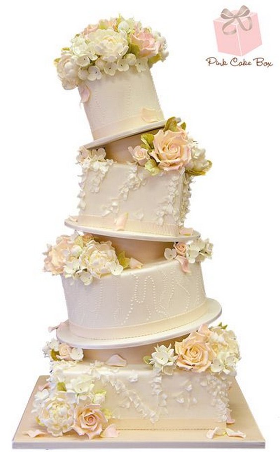 Topsy Turvy Ruffle Wedding Cake