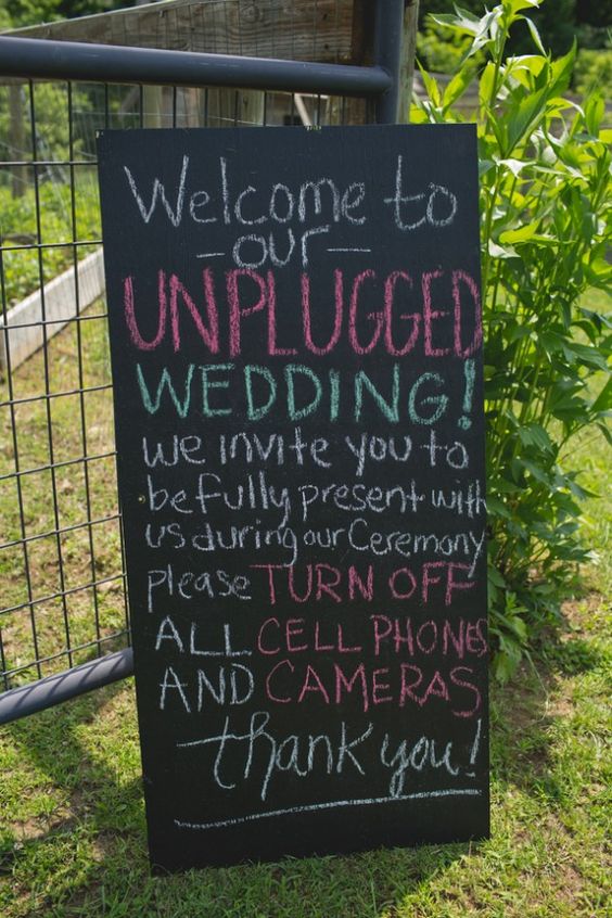Unplugged Wedding Sign
