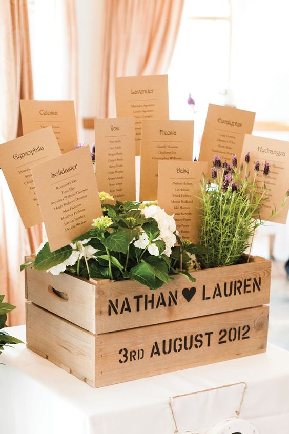 Unusual floral-inspired table plan idea