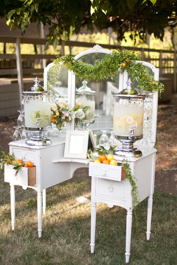 Vintage Wedding Drink Station