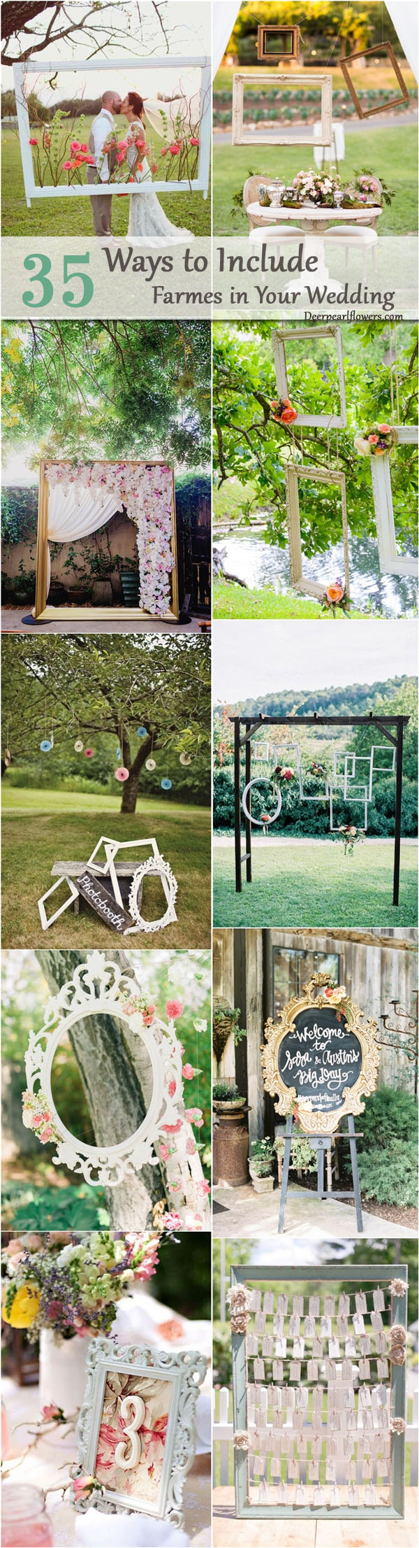 Vintage frame wedding decor ideas