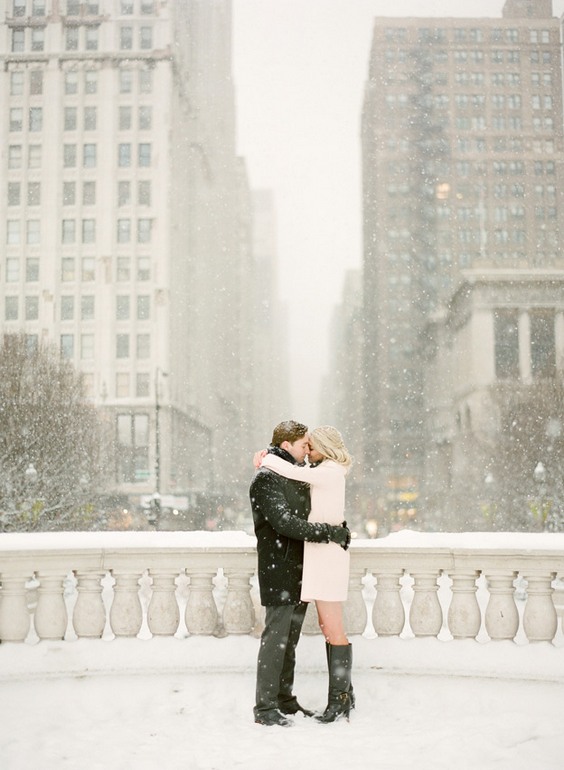Winter Engagement Photo Shoot and Poses Ideas 3