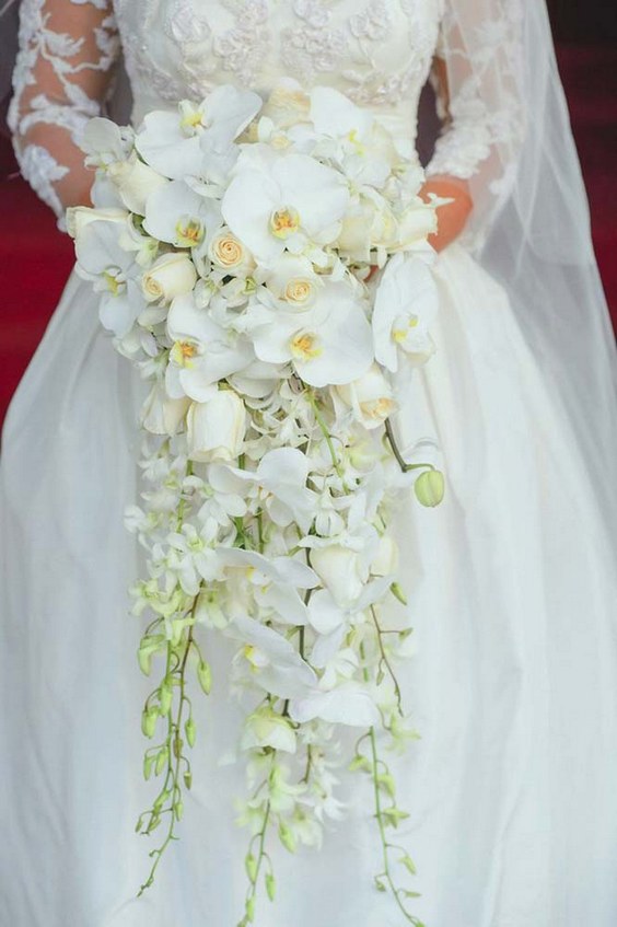 cascading wedding bouquets via ulysses photography