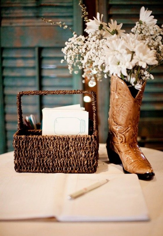 country cowboy wedding centerpiece
