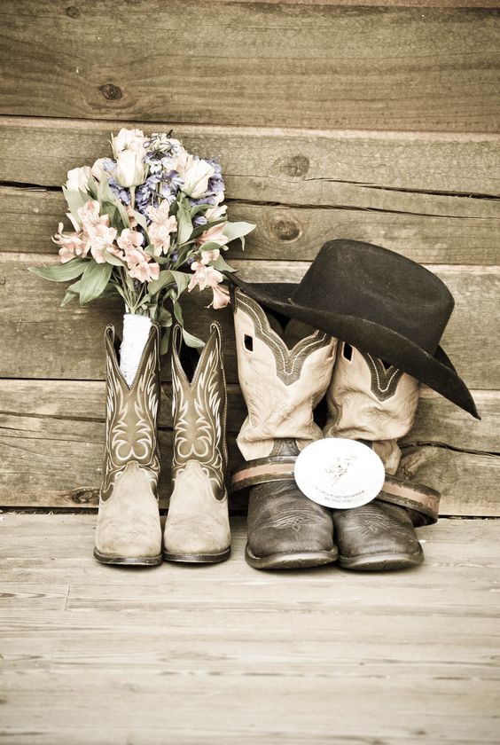 country wedding cowboy boots