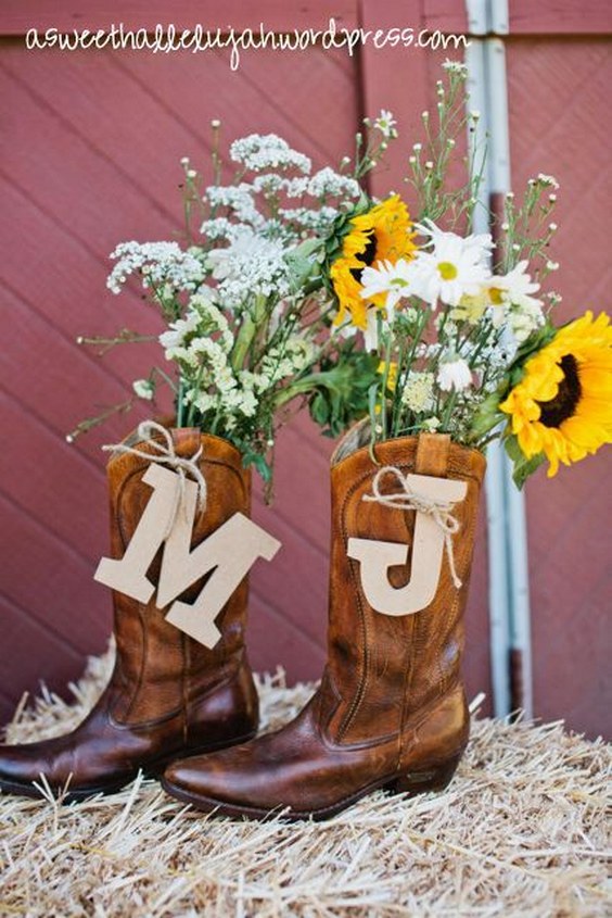 cowboy boot centerpieces