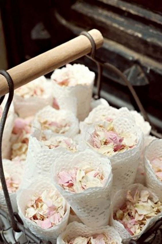 doily lace confetti cones