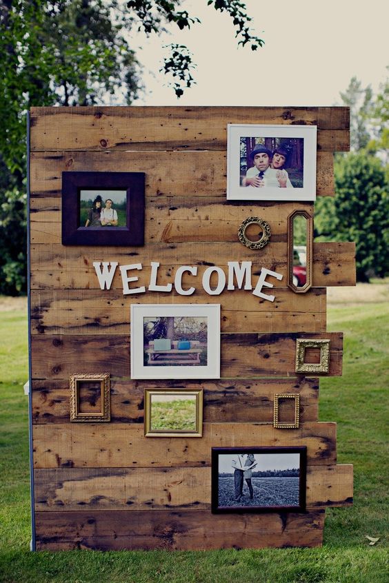 engagement photo display wall