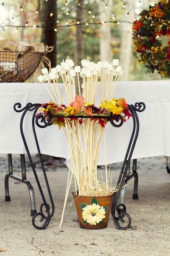 fall country s'more wedding bar