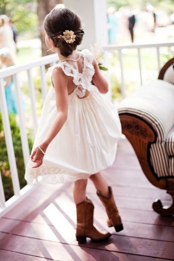 Casual Country Flower Girl Dresses 6