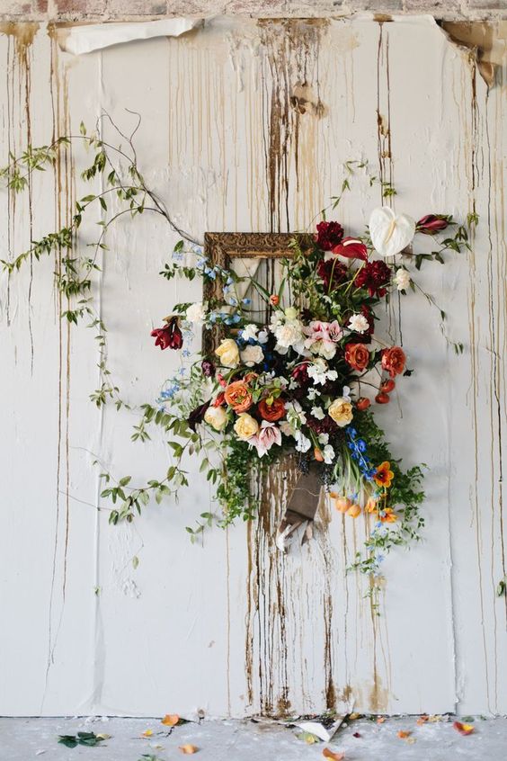 frame and flowers wedding backdrop