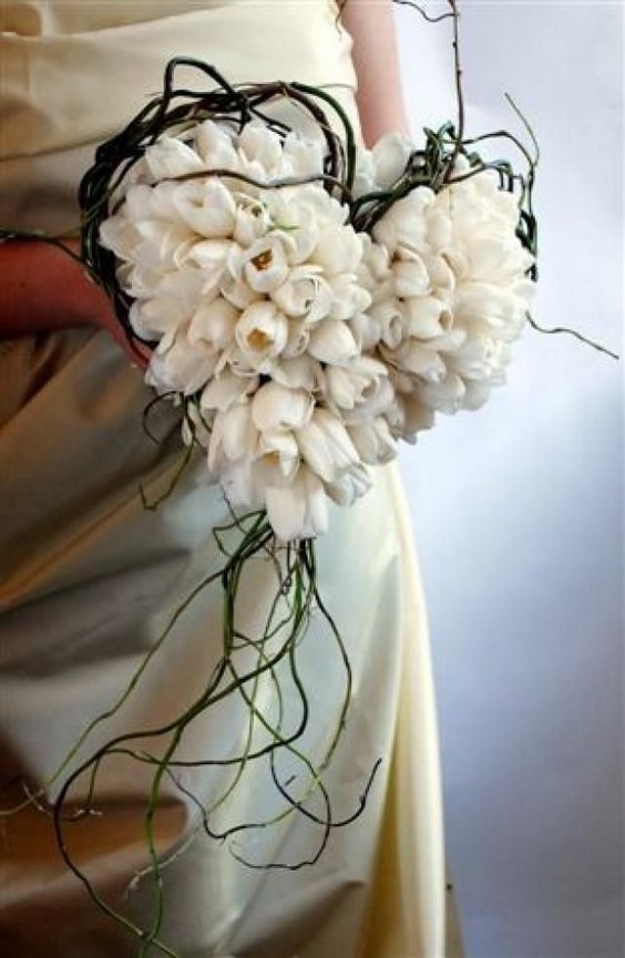 heart themed wedding bouquet