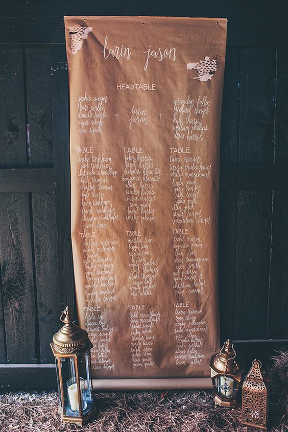 kraft paper seating chart