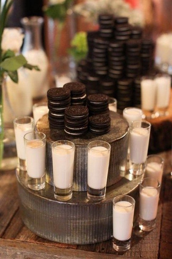 30 Trendy Wedding S'more, Cookies & Milk Bar Ideas 7 milk and cookie bar wedding
