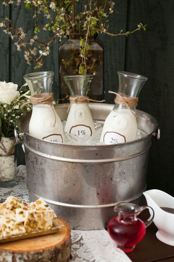 30 Trendy Wedding S'more, Cookies & Milk Bar Ideas 24 milk coffee bar weddings