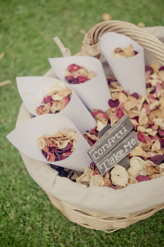 natural dried delphinium petals or coloured rose petals confetti wedding toss