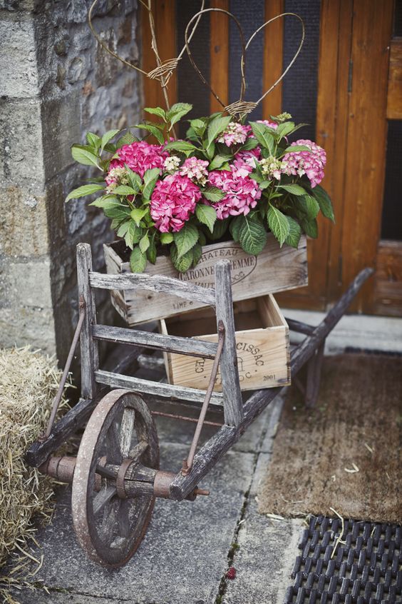 rustic country farm wooden crate wedding decor
