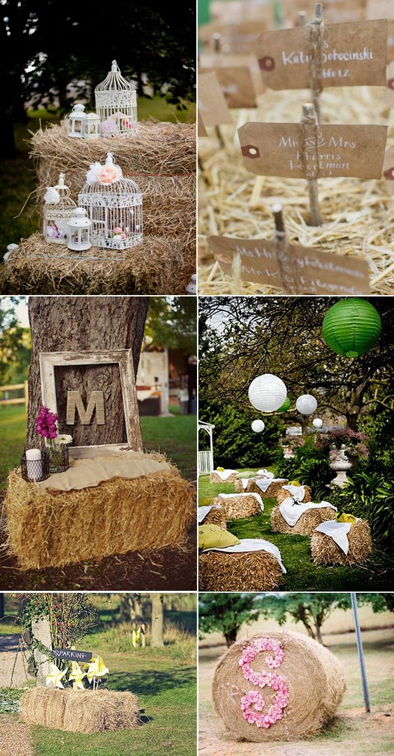 rustic country hay bale wedding decor ideas