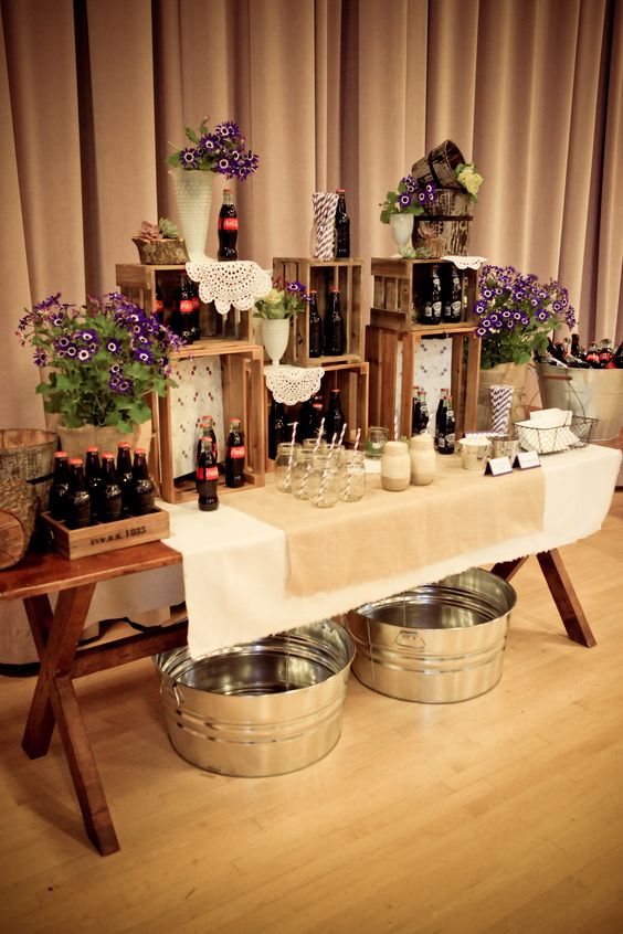 60 Rustic Country Wooden Crates Wedding Ideas 18 rustic country indoor wedding drink bar
