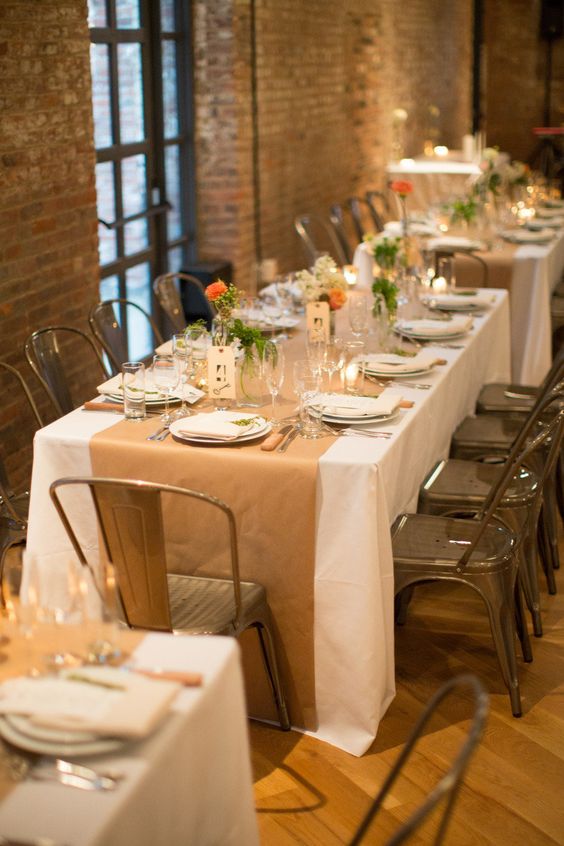 rustic country kraft paper wedding table runner