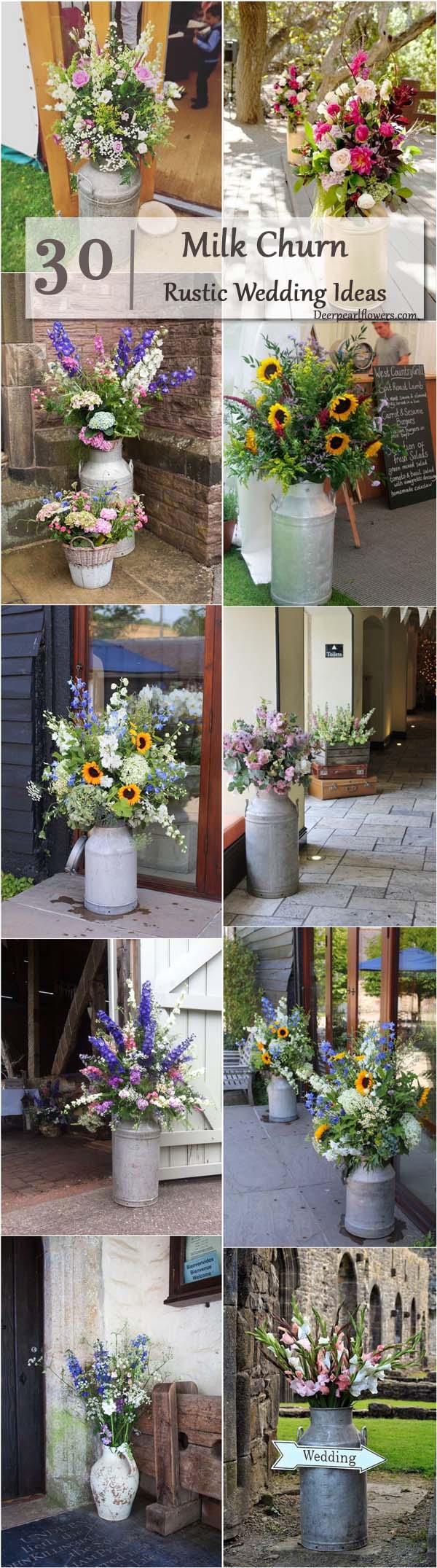 rustic country milk churn wedding decor ideas