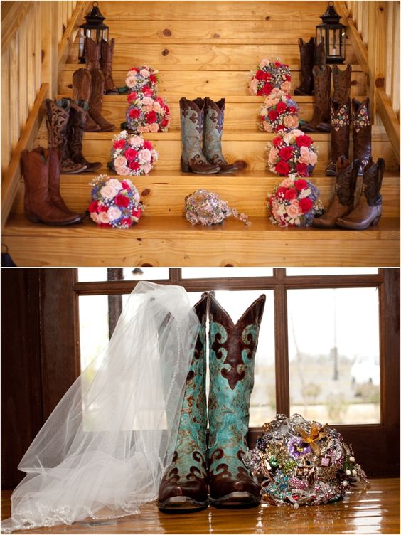 rustic country wedding cowboy boots