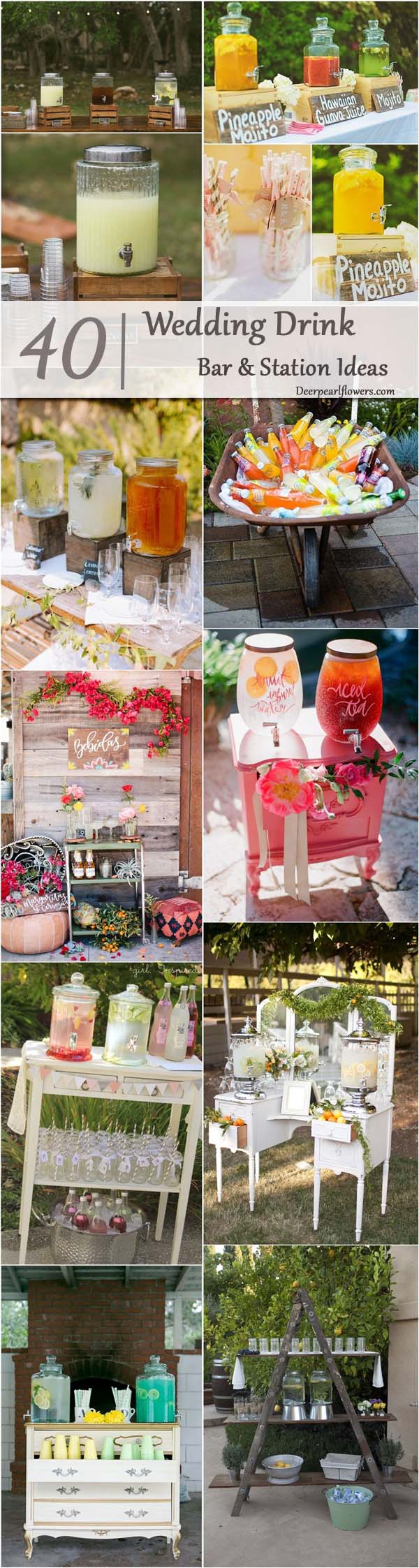 rustic country wedding drink bar