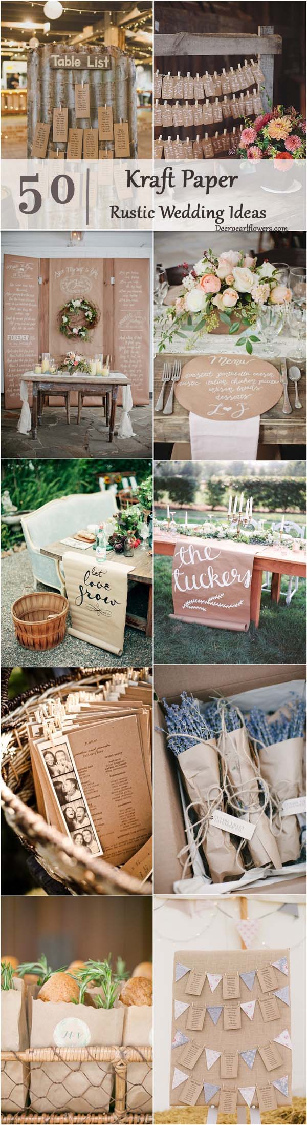 rustic country wedding ideas- kraft paper wedding theme details