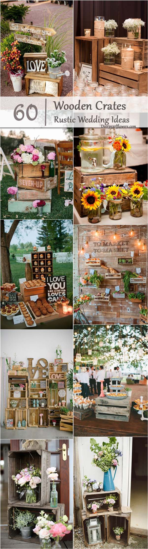 rustic country wedding ideas- wooden crates wedding decor