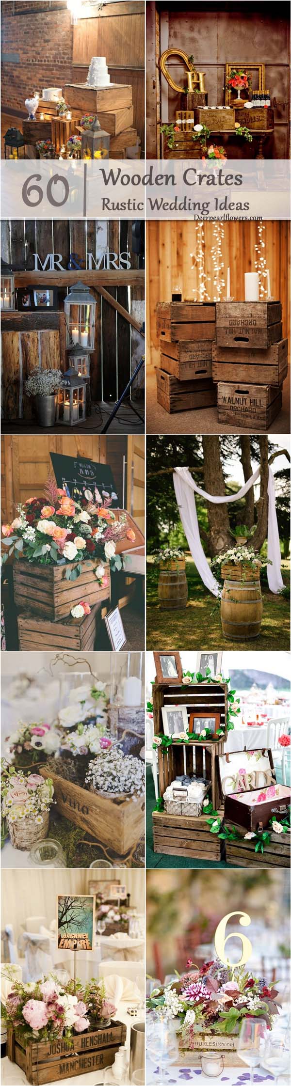 rustic country wooden crates wedding theme ideas