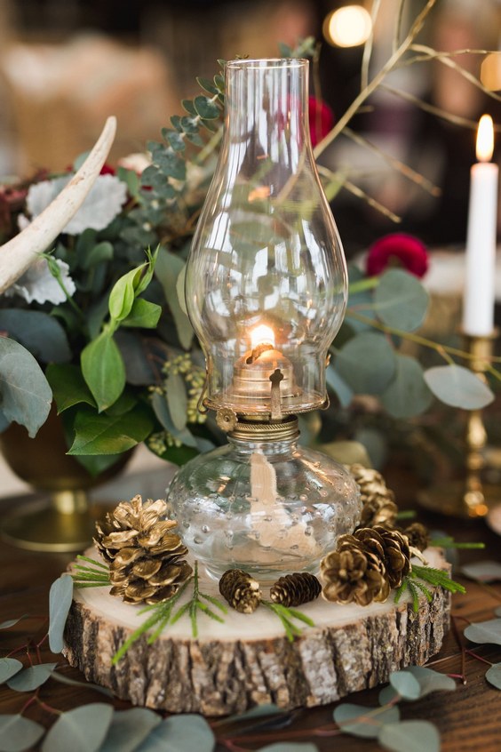 rustic fall wedding centerpiece