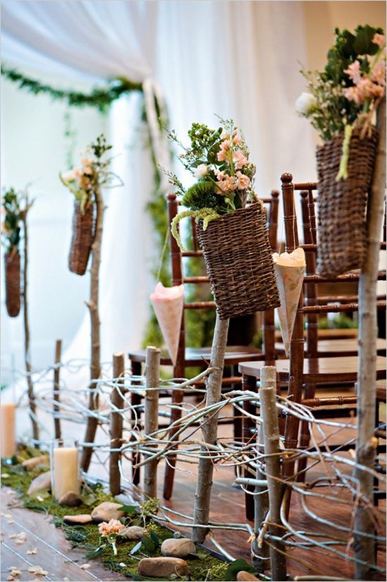 rustic indoor wedding aisle ideas