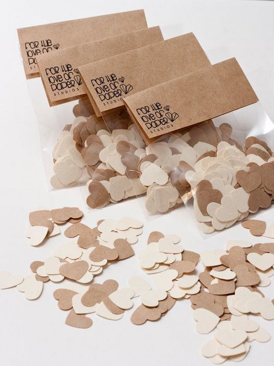 rustic kraft paper heart wedding decor