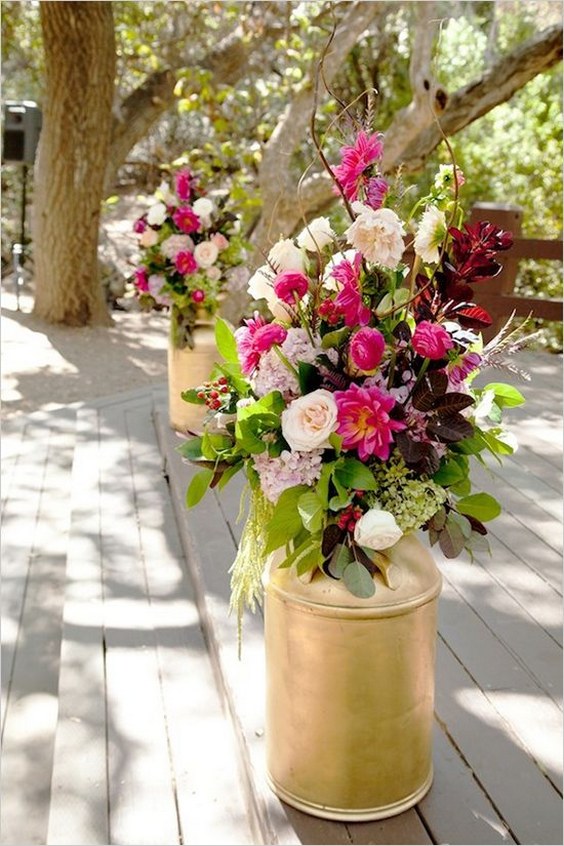 rustic milk churn wedding decors