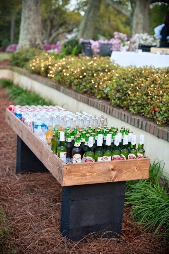 rustic wedding drink bar ideas