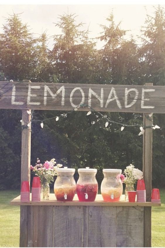 rustic wedding drink bar