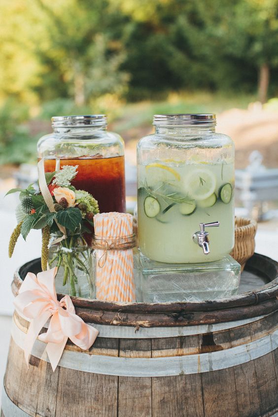 rustic wedding drink dispenser