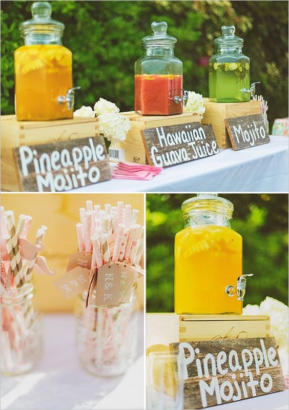 rustic wedding drink station