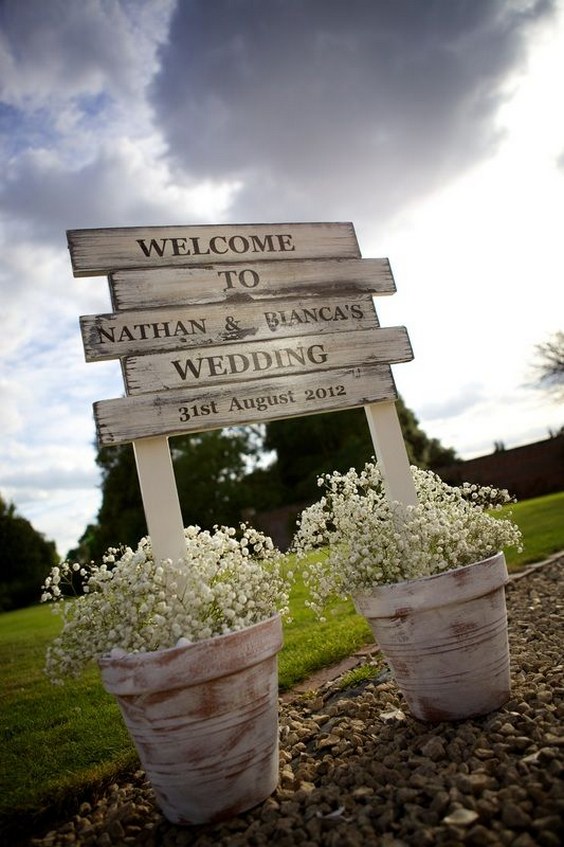 rustic wedding reception entrance sign