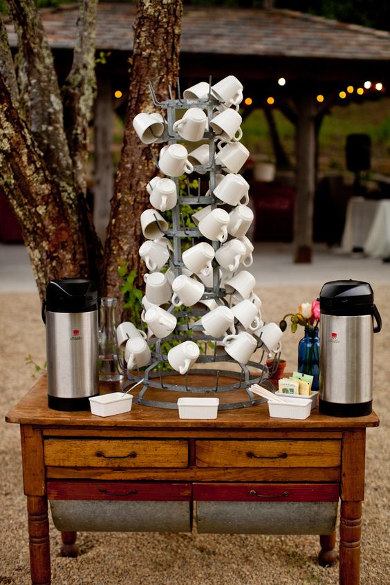 simple coffee tea wedding bar
