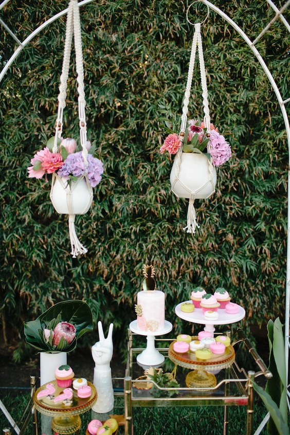 30 Chic Aloha Tropical Bridal Shower Ideas 21 tropical bridal shower cake table decor
