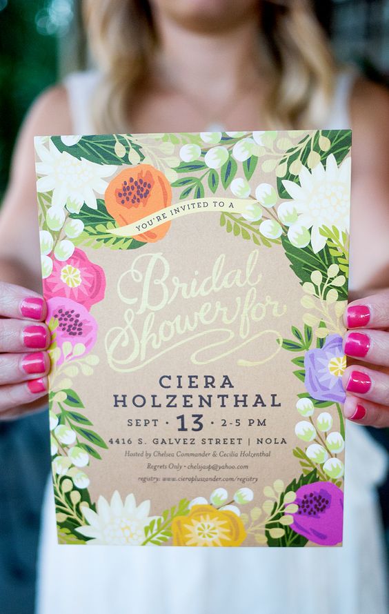 tropical bridal shower invitation