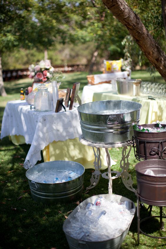 tubs wedding drink bar decor