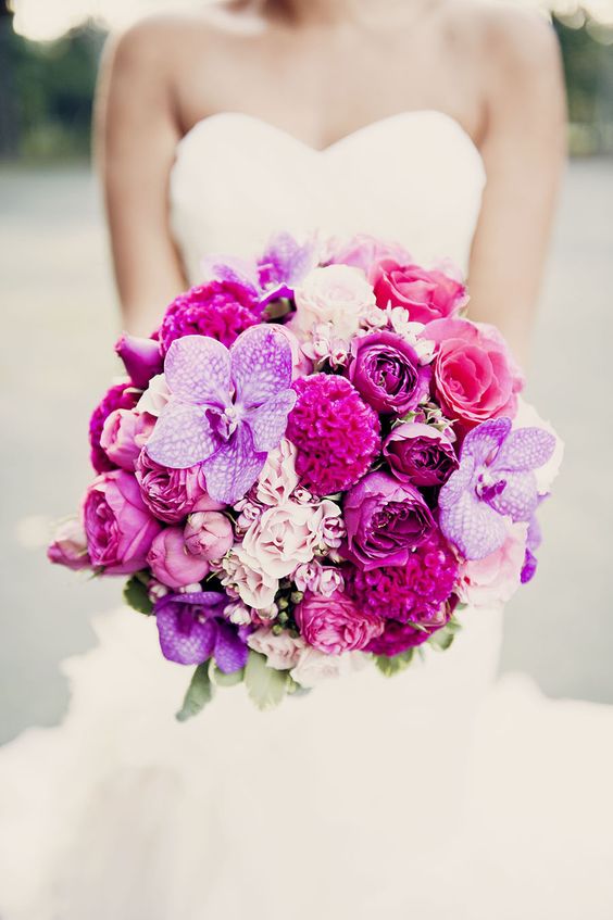 vibrant blooms wedding bouquet