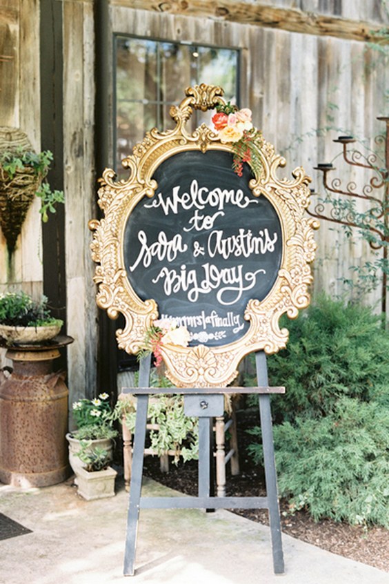 vintage frame chalkboard wedding sign